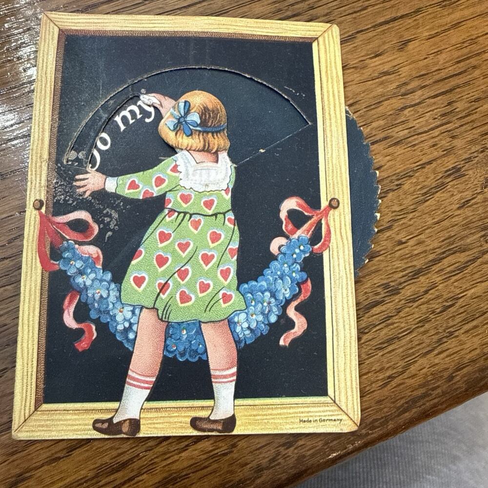 VTG Mechanical Valentine-Girl Erasing Chalkboard-To My Valentine